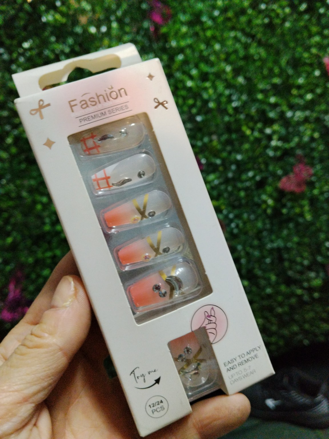 Foto de Cartela de unhas postiças decoradas, 12/24 peças