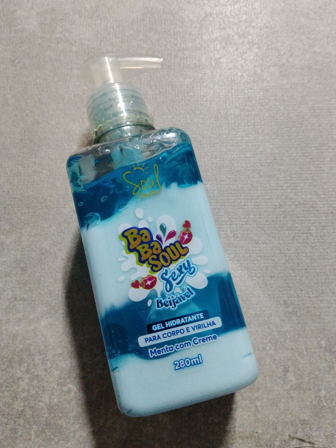 Foto de Gel hidratante para corpo e virilha bo bo soul sexy beijável – menta com creme 280 ml